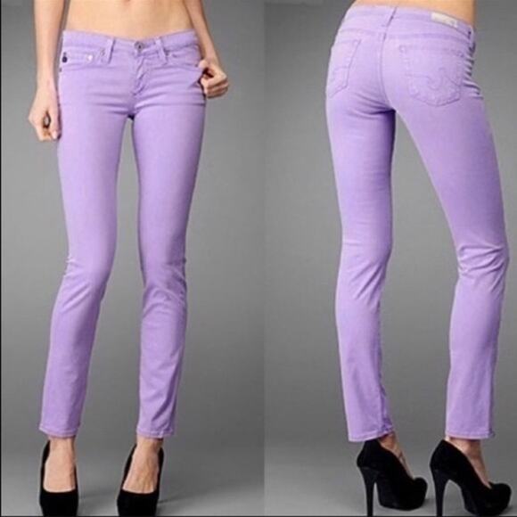 AG cigarette leg the stilt purple lavander ankle skinny jeans made in USA 24 EUC - Picture 1 of 9
